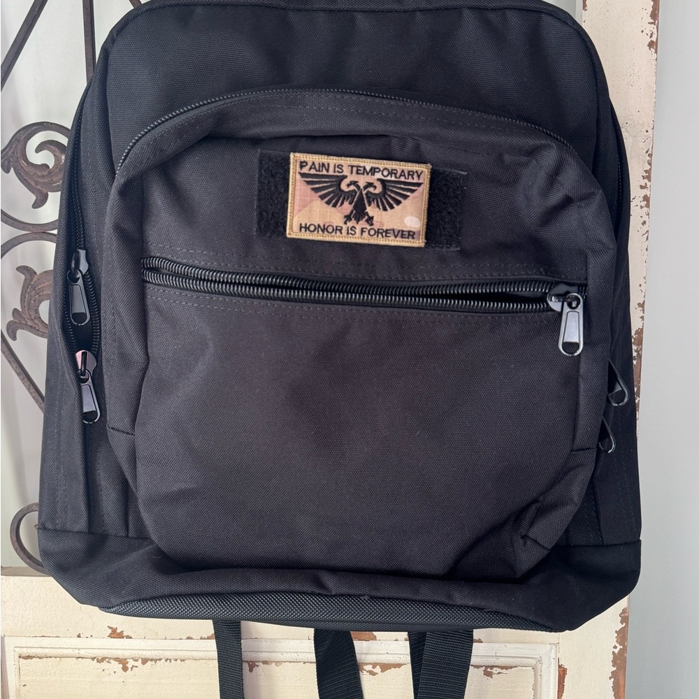Flying Circle Black Backpack with removable Patch - image 1